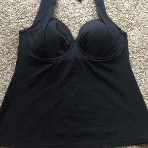 Black halter tankini top